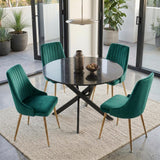 The Velvet Marble Table and Chair Set - Front View