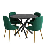 The Velvet Marble Table and Chair Set - 45-Degree Angle