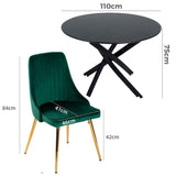 The Velvet Marble Table and Chair Set - Extra Image