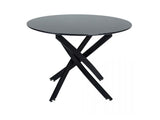 Round Marble-Effect Table-Black - 45-Degree Angle
