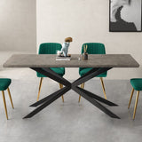 Falcon Rectangular Dining Table MDF Marbling - Low Angle