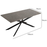 Falcon Rectangular Dining Table MDF Marbling - Extra Image