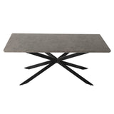 Dining Delight: Rectangular Table and Navy Velvet Chairs Dining Set - Top-Down View