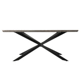 Dining Delight: Rectangular Table and Navy Velvet Chairs Dining Set - 45-Degree Angle