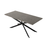 Dining Delight: Rectangular Table and Navy Velvet Chairs Dining Set - Close-Up Angle