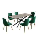Green Velvet Banquet Set - 45-Degree Angle