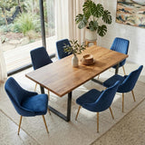 Dinero: Navy Velvet&Natural Table Set - Front View
