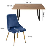 Dinero: Navy Velvet&Natural Table Set - Extra Image
