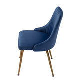 Dinero: Navy Velvet&Natural Table Set - Rear View