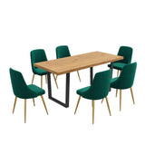 Gourmet Glamour: The Natural&Velvet Dining Set - 45-Degree Angle