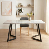 Rectangular Marble-Effect Table - Side View
