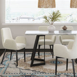 Rectangular Marble-Effect Table - Top-Down View