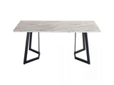 Rectangular Marble-Effect Table - Rear View