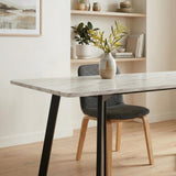 Rectangular Marble-Effect Table - Low Angle
