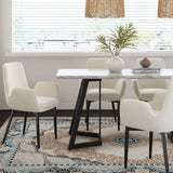 Rectangular Marble-Effect Table - Front View