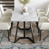 Rectangular Marble-Effect Table - Side View