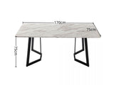 Rectangular Marble-Effect Table - Close-Up Angle