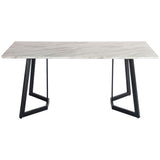 Marbleous Green Velvet Dining Set - Rear View