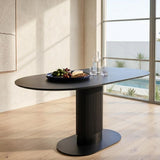 Clara Eclipse Oval Dining Table - Front View