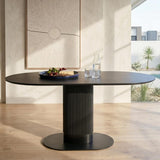 Clara Eclipse Oval Dining Table - Side View