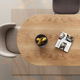 Clara Gather Round Oval Dining Table - Top-Down View