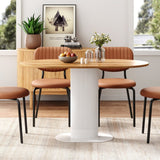 Clara Gather Round Oval Dining Table - Side View