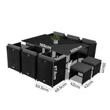 Bali 11 Piece Outdoor Dining Set-Black - Low Angle