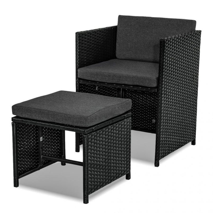 Bali 11 Piece Outdoor Dining Set-Black, image 7