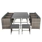 Bali 11 Piece Outdoor Dining Set-Grey, image 5