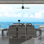 Bali 11 Piece Outdoor Dining Set-Grey, image 3