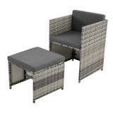 Bali 11 Piece Outdoor Dining Set-Grey - Low Angle