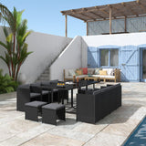 Bali 13PC Outdoor Dining Set-Black - Side View