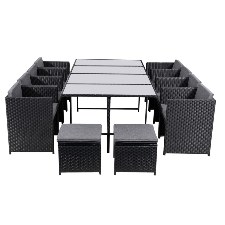 Bali 13PC Outdoor Dining Set-Black, image 6