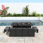 Bali 13PC Outdoor Dining Set-Black, image 4