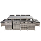 Bali 13PC Outdoor Dining Set-Grey - Rear View