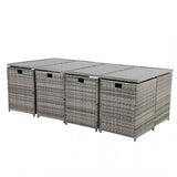 Bali 13PC Outdoor Dining Set-Grey - Close-Up Angle