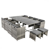Bali 13PC Outdoor Dining Set-Grey - 45-Degree Angle
