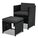 Horrocks 8 Seater Outdoor Dining Set-Black - Low Angle