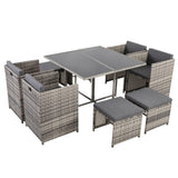 Horrocks 8 Seater Outdoor Dining Set-Grey - 45-Degree Angle