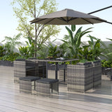Horrocks 8 Seater Outdoor Dining Set-Grey - Front View