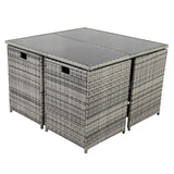 Horrocks 8 Seater Outdoor Dining Set-Grey - Close-Up Angle