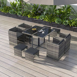 Horrocks 8 Seater Outdoor Dining Set-Grey - Side View