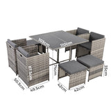 Horrocks 8 Seater Outdoor Dining Set-Grey - Extra Image