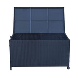 Outdoor PE Wicker Storage Box Garden 320L-Black - Top-Down View