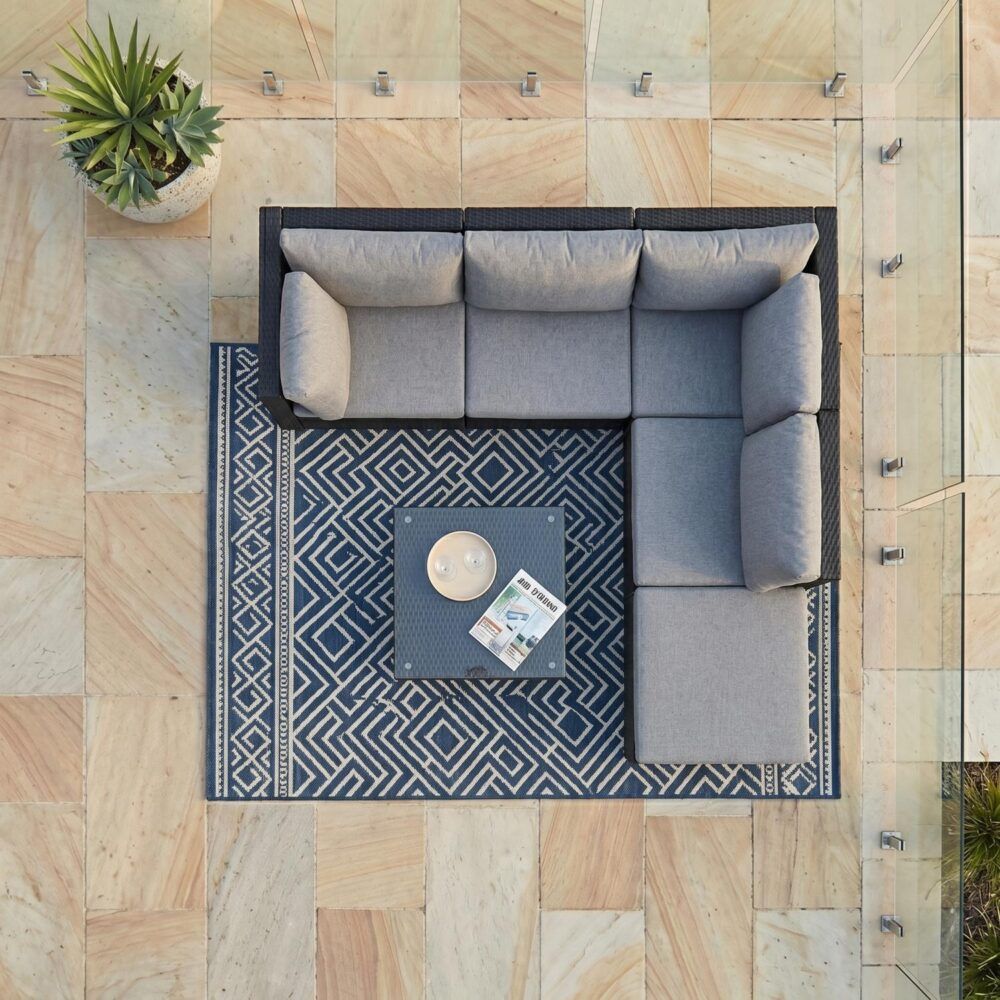 Ottoman-Style Outdoor Lounge Set in Black