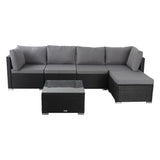 Ottoman-Style Outdoor Lounge Set in Black - Extra Image