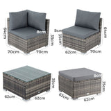 Ottoman-Style Outdoor Lounge Set in Grey - Extra Image