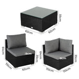 Outdoor Modular Lounge Sofa Bondi-Black - Extra Image