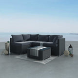 Outdoor Modular Lounge Sofa Bondi-Black - Front View