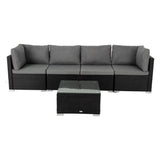 Outdoor Modular Lounge Sofa Bondi-Black - Rear View